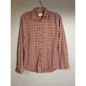 Frank & Oak Women’s Button Down Shirt S Red Check $119 Woven Lightweight